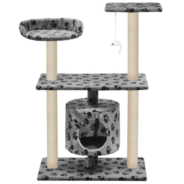 vidaXL Kloretre med klorestolper i sisal 95 cm poteavtrykk grå
