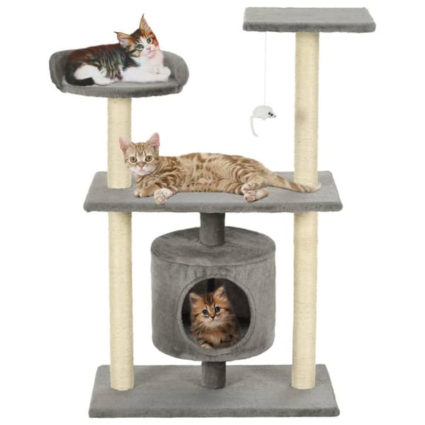 vidaXL Katt Klösträd med sisalpelare 95 cm grå
