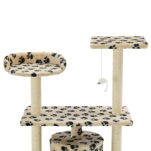 vidaXL Katt Klösträd med sisalpelare 95 cm tassavtryck beige