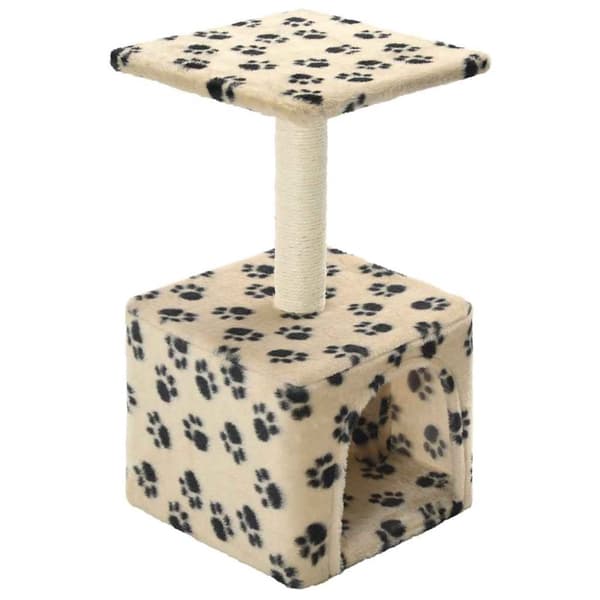 vidaXL Katt Klösträd med klöspelare i sisal 55 cm tassavtryck beige