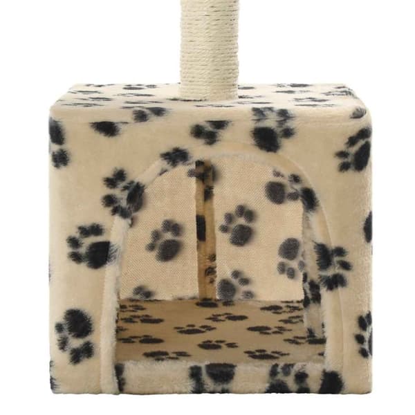 vidaXL Katt Klösträd med klöspelare i sisal 55 cm tassavtryck beige