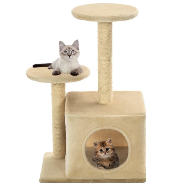 vidaXL Katt Klösträd med klöspelare i sisal 60 cm beige