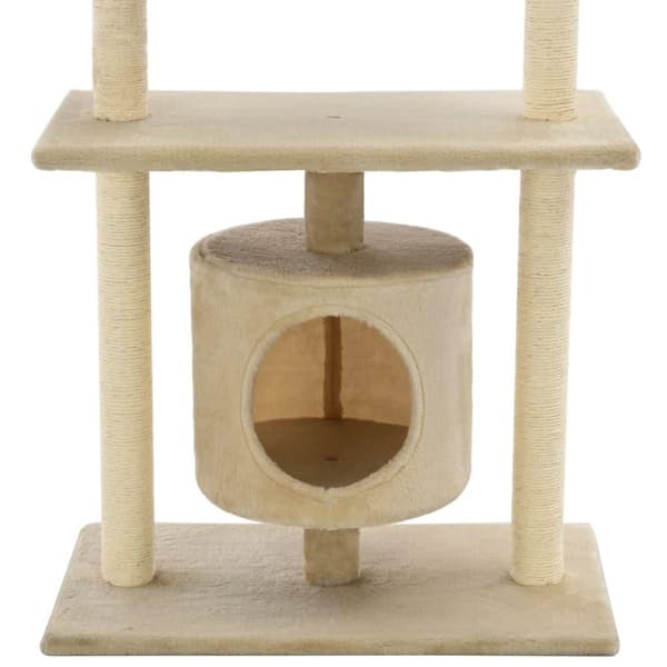 vidaXL Kattetre med klorestolper i sisal 95 cm beige