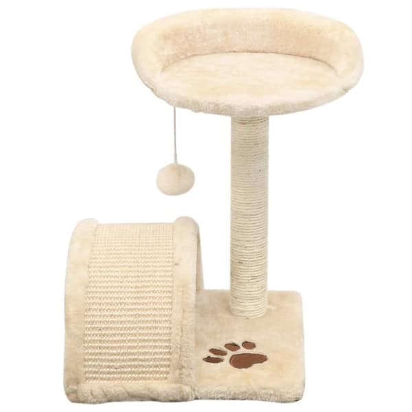 vidaXL Katt Klösträd med klöspelare i sisal 40 cm beige och brun
