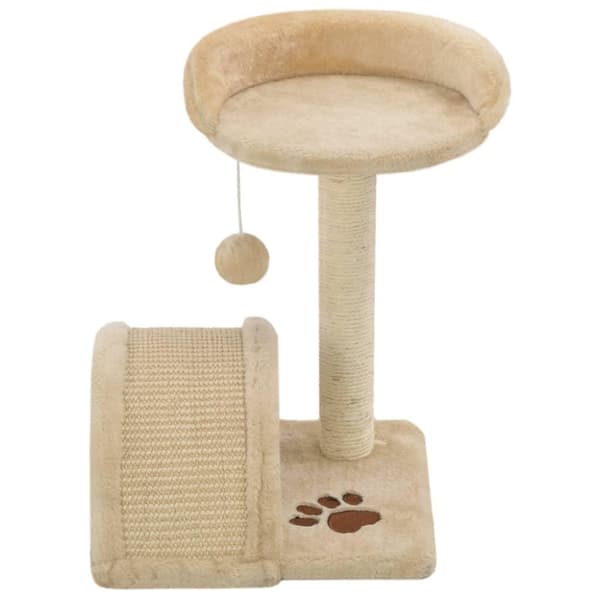 vidaXL Katt Klösträd med klöspelare i sisal 40 cm beige och brun