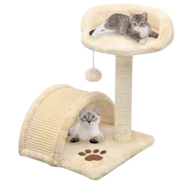 vidaXL Katt Klösträd med klöspelare i sisal 40 cm beige och brun