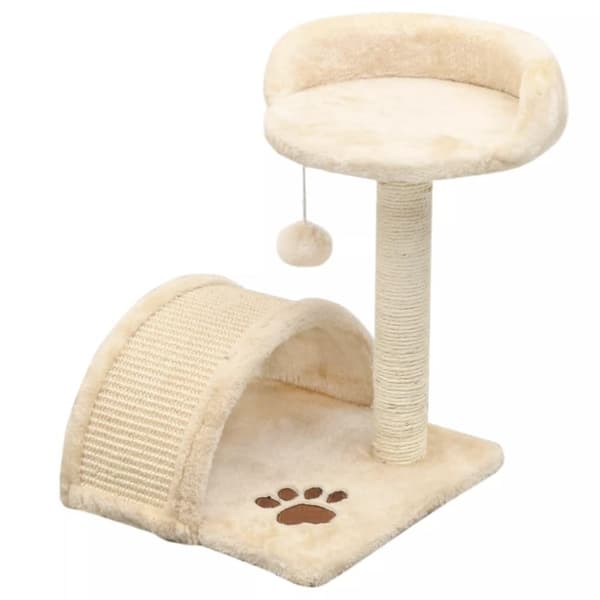 vidaXL Kloretre med klorestolpe i sisal 40 cm beige og brun