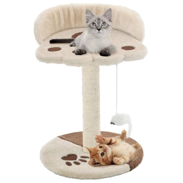 vidaXL Katt Klösträd med klöspelare i sisal 40 cm beige och brun