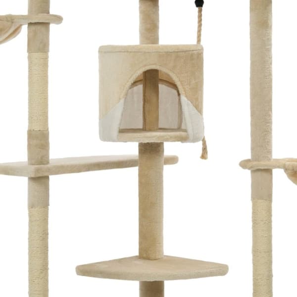 vidaXL Katt Klösträd med sisalpelare 203 cm beige och vit