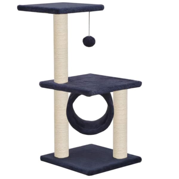 vidaXL Katt Klösträd med klöspelare i sisal 65 cm mörkblå