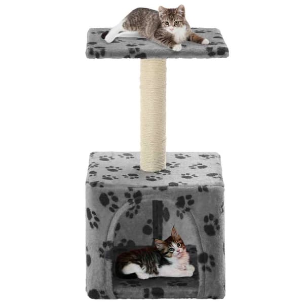 vidaXL kradsetræ til katte med sisal-kradsestolper 55 cm grå poteprint