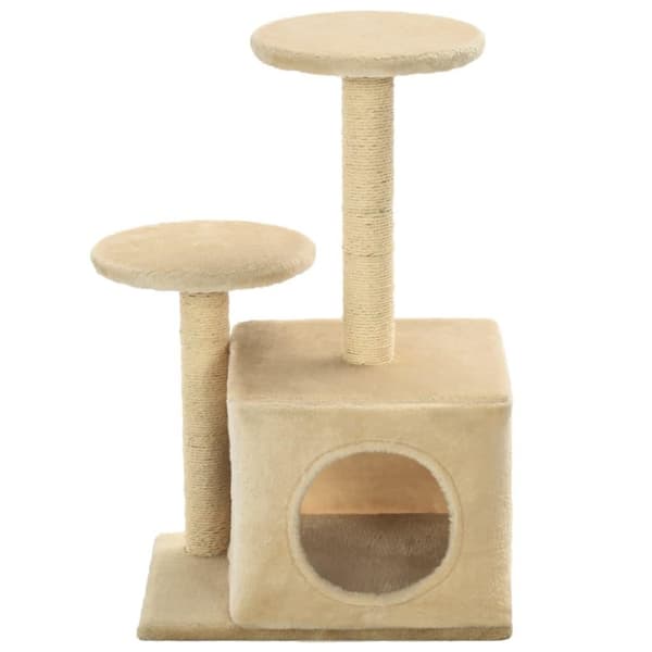 vidaXL Kissan kiipeilypuu sisal-pylväillä 60 cm beige