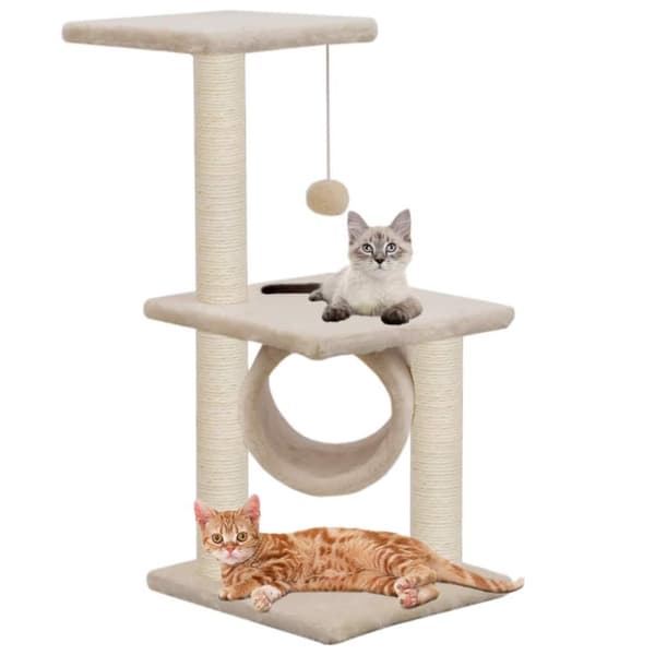 vidaXL kradsetræ med sisal-kradsestolper til katte 65 cm beige