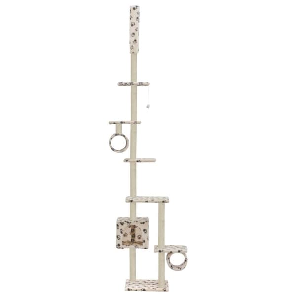 vidaXL kradsetræ med sisalstolper 260 cm poteaftryk beige