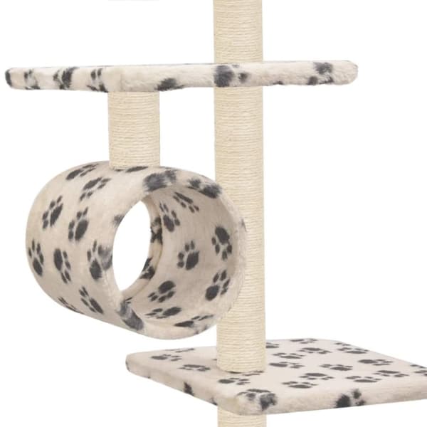 vidaXL kradsetræ med sisalstolper 260 cm poteaftryk beige