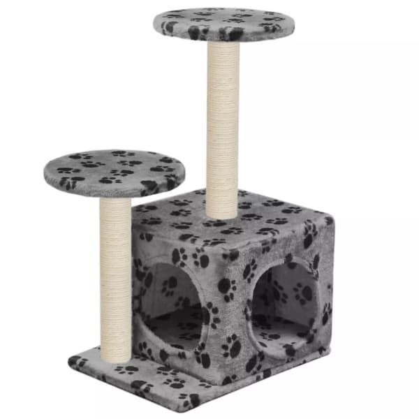 vidaXL Kloretre med klorestolper i sisal 60 cm poteavtrykk grå