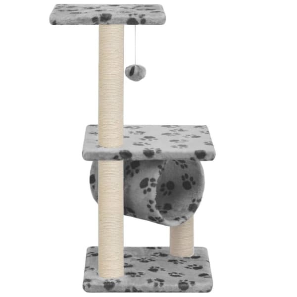 vidaXL Katt Klösträd med klöspelare i sisal 65 cm tassavtryck grå