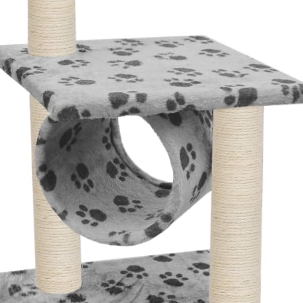 vidaXL Katt Klösträd med klöspelare i sisal 65 cm tassavtryck grå