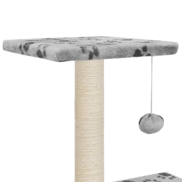 vidaXL Katt Klösträd med klöspelare i sisal 65 cm tassavtryck grå