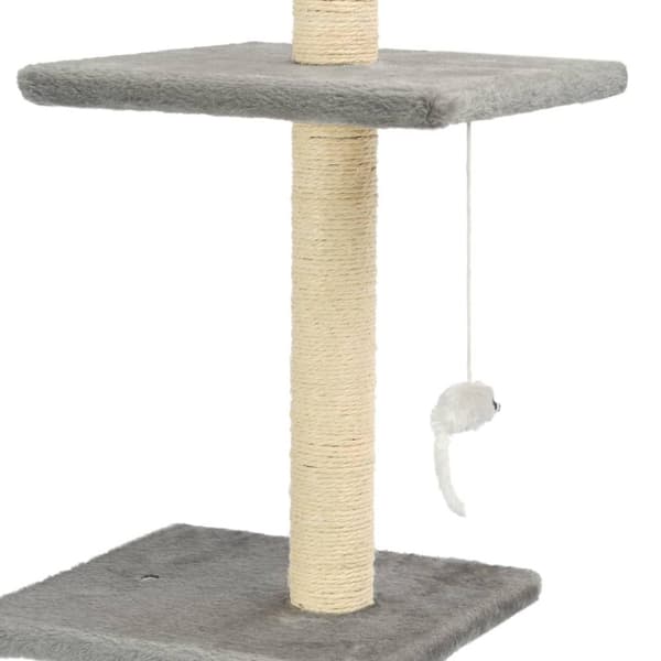 vidaXL Kloretre med klorestolper i sisal 260 cm grå