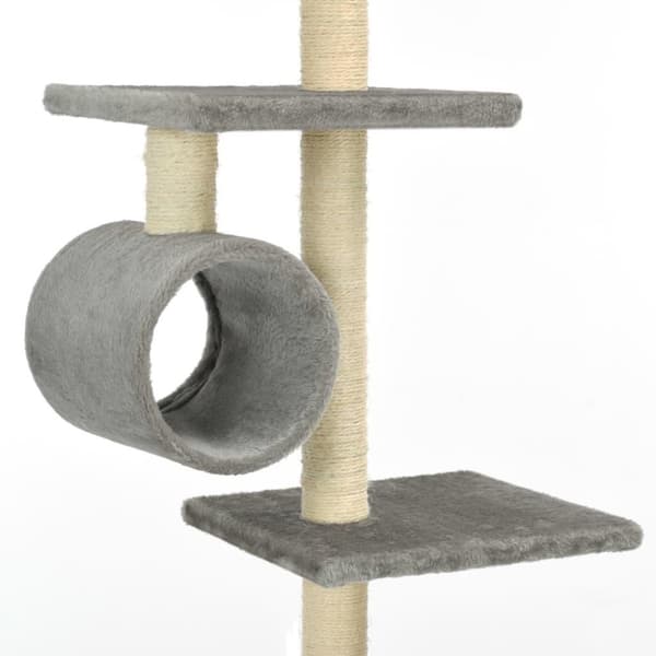 vidaXL Kloretre med klorestolper i sisal 260 cm grå