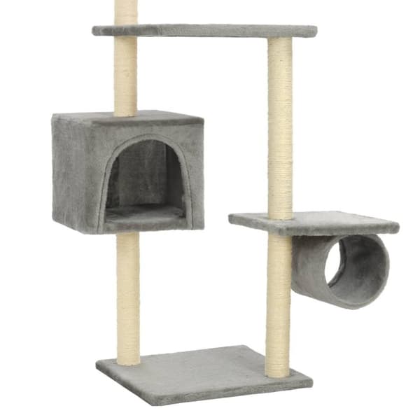 vidaXL Kloretre med klorestolper i sisal 260 cm grå