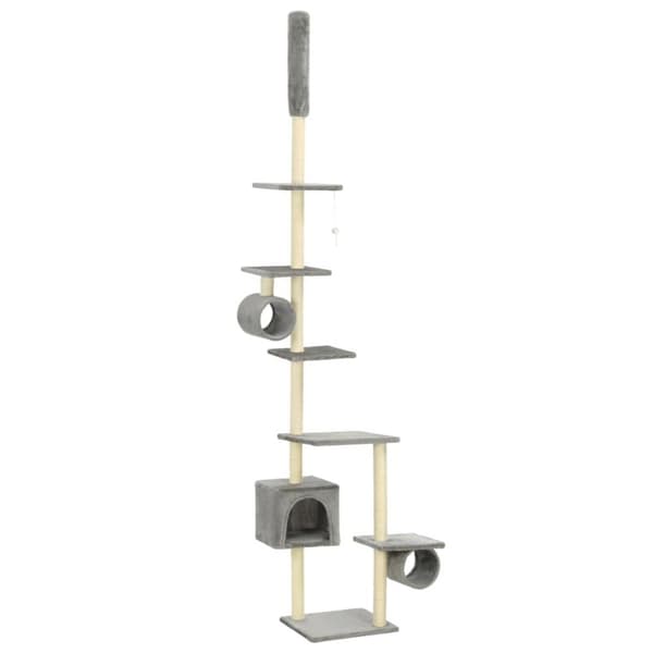 vidaXL Kloretre med klorestolper i sisal 260 cm grå