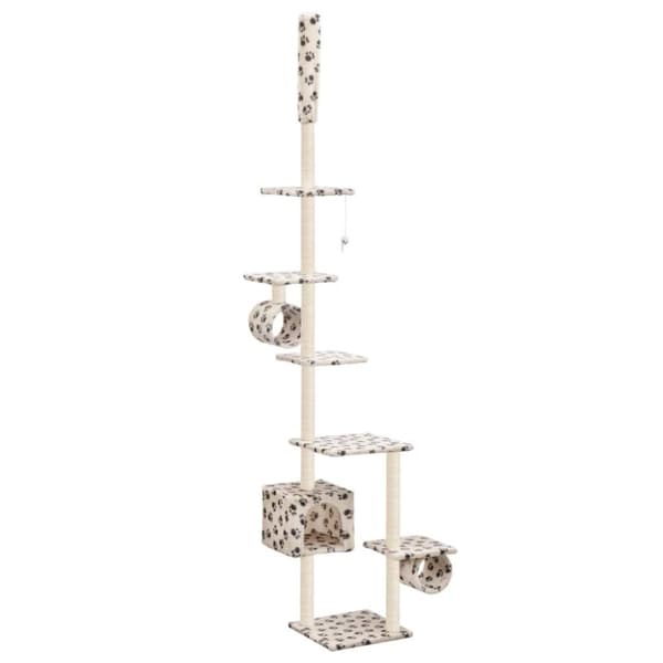 vidaXL Katt Klösträd med sisalpelare 260 cm tassavtryck beige