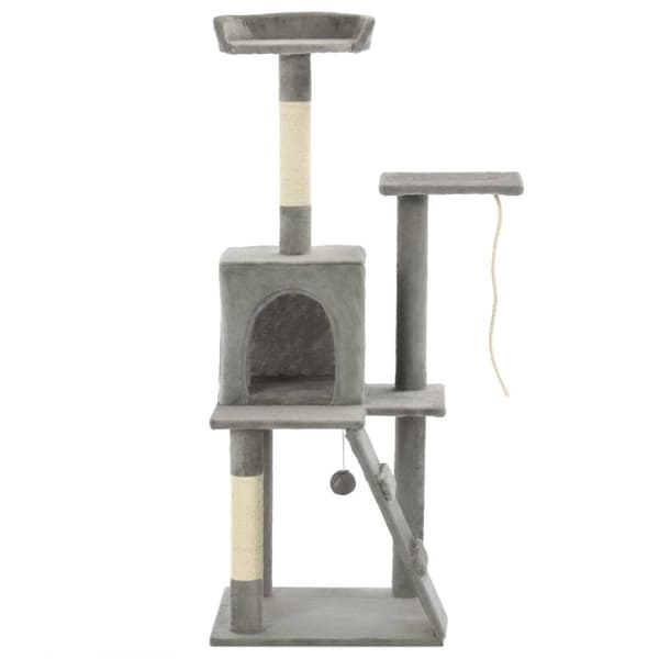 vidaXL kradsetræ til katte med sisal-kradsestolper 120 cm grå