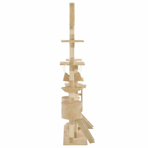vidaXL Kissan kiipeilypuu sisal-pylväillä 230-250 cm beige
