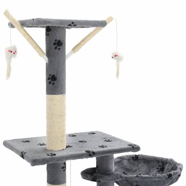 vidaXL kradsetræ til katte med sisal-kradsestolper 230-250 cm poteprint grå