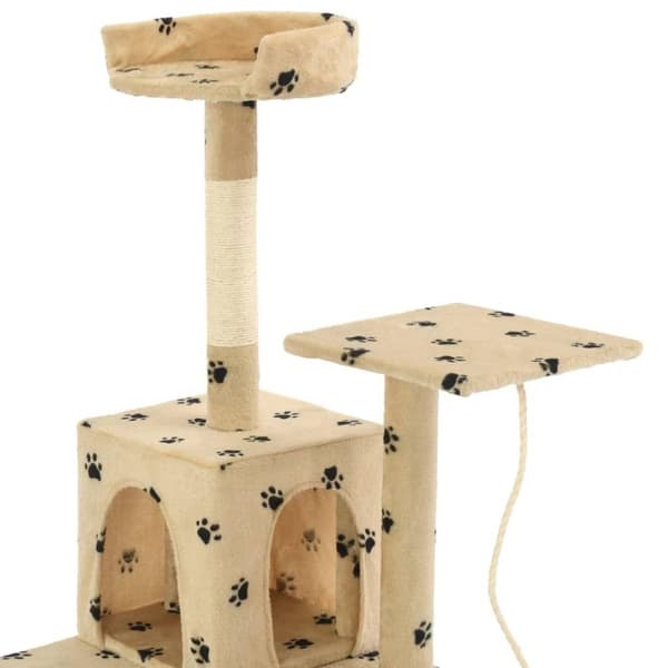 vidaXL kradsetræ til katte med sisal-kradsestolper 120 cm beige poteprint