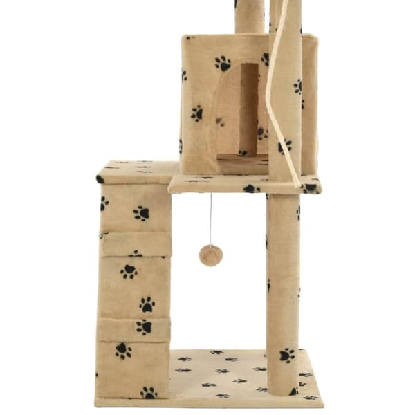 vidaXL kradsetræ til katte med sisal-kradsestolper 120 cm beige poteprint