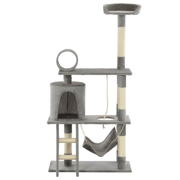 vidaXL kradsetræ til katte med sisal-kradsestolper 140 cm grå