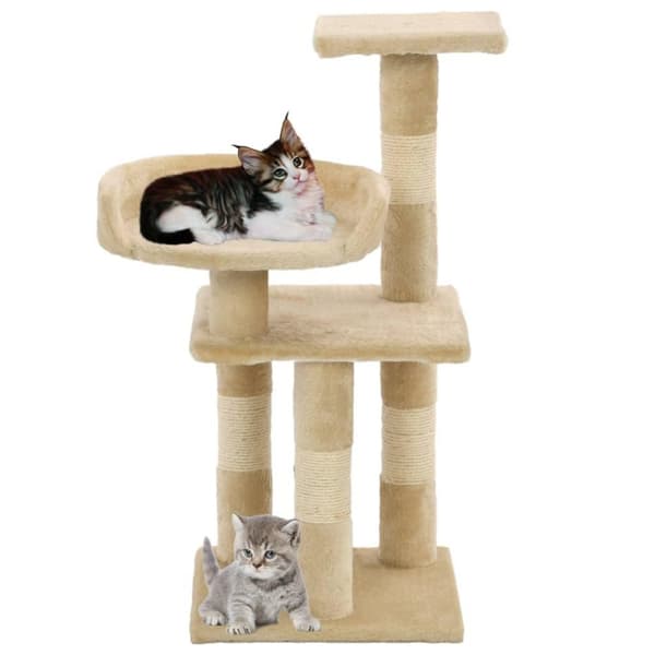 vidaXL kradsetræ med sisal-kradsestolper til katte 65 cm beige