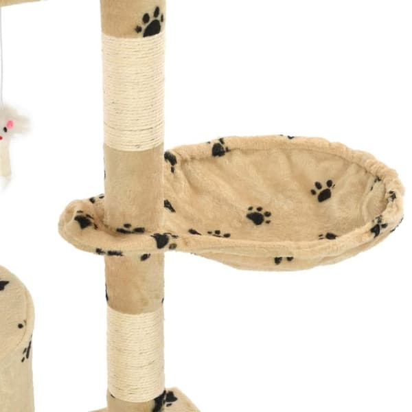 vidaXL kradsetræ til katte med sisal-kradsestolper 138 cm beige poteprint