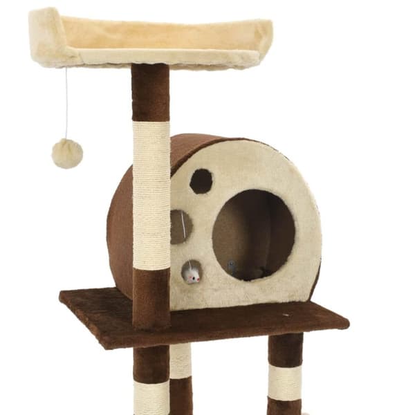 vidaXL kradsetræ til katte med sisal-kradsestolper 127 cm beige og brun