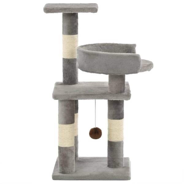 vidaXL kradsetræ til katte med sisal-kradsestolper 65 cm grå