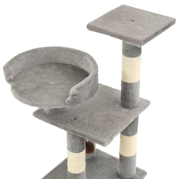 vidaXL kradsetræ til katte med sisal-kradsestolper 65 cm grå