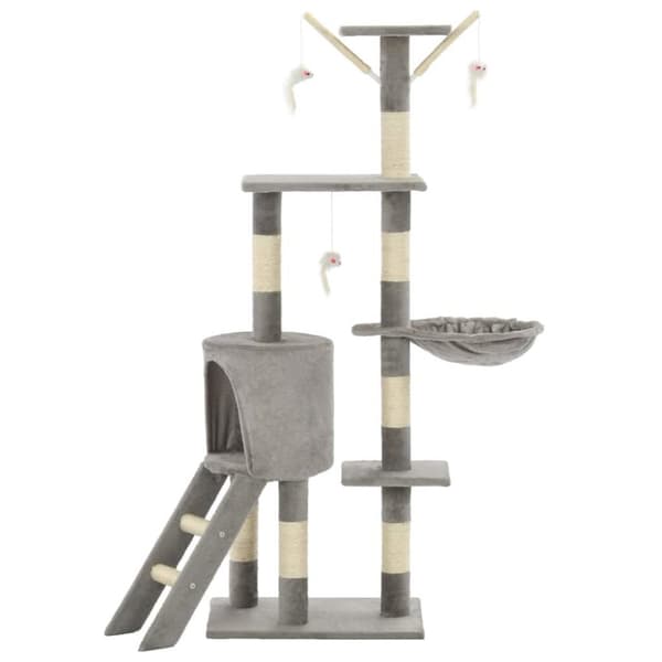 vidaXL kradsetræ til katte med sisal-kradsestolper 138 cm grå