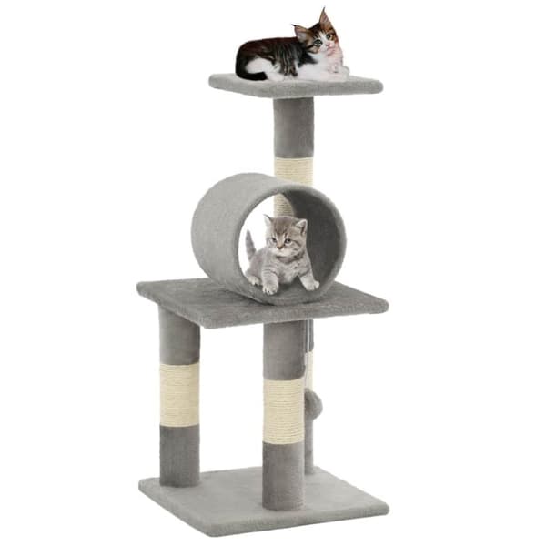 vidaXL Katt Klösträd med klöspelare i sisal 65 cm grå