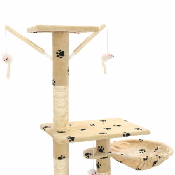 vidaXL Katt Klösträd med klöspelare i sisal 230-250 cm tassavtryck beige