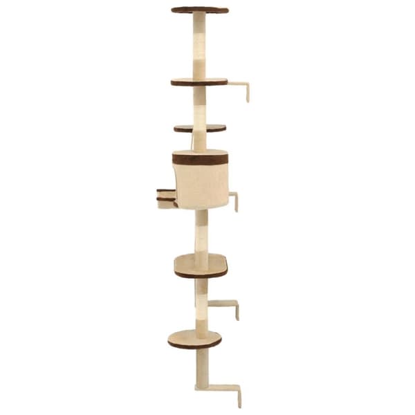 vidaXL Kattetre med klorestolper i sisal veggmontert 194 cm