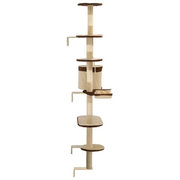 vidaXL Kattetre med klorestolper i sisal veggmontert 194 cm