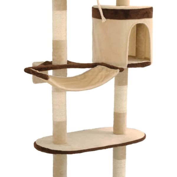 vidaXL Kattetre med klorestolper i sisal veggmontert 194 cm
