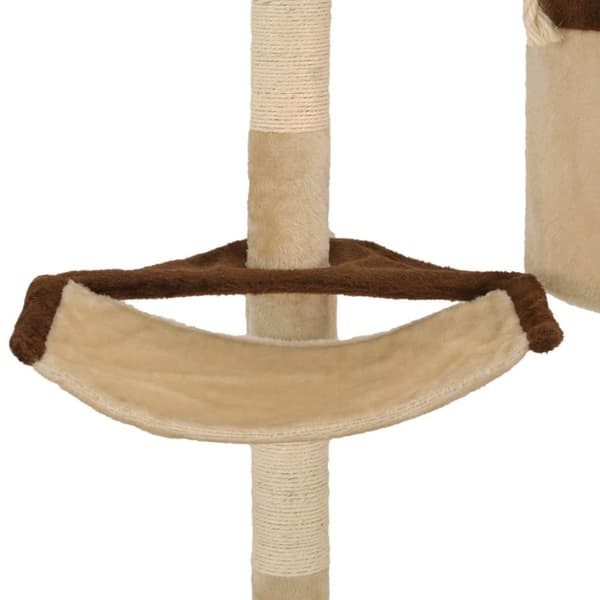 vidaXL Kattetre med klorestolper i sisal veggmontert 194 cm