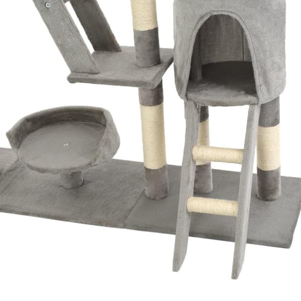 vidaXL Kloretre med klorestenger i sisal 230-250 cm grå