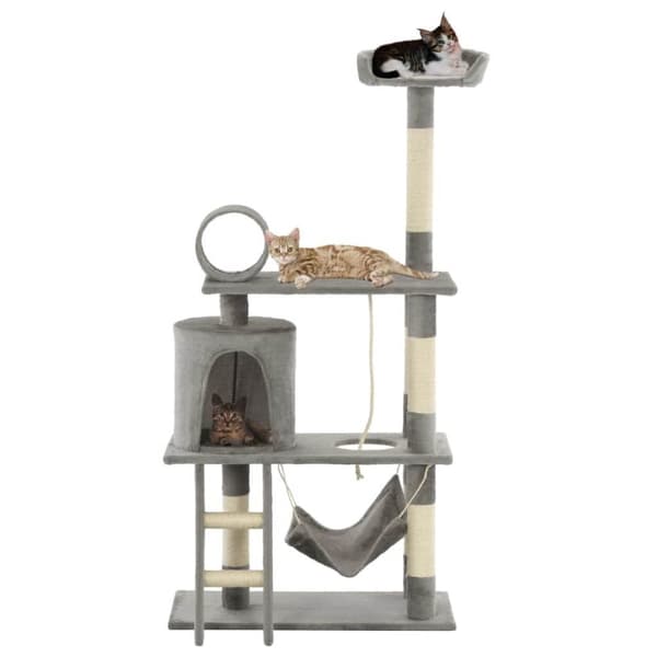 vidaXL Katt Klösträd med klöspelare i sisal 140 cm grå