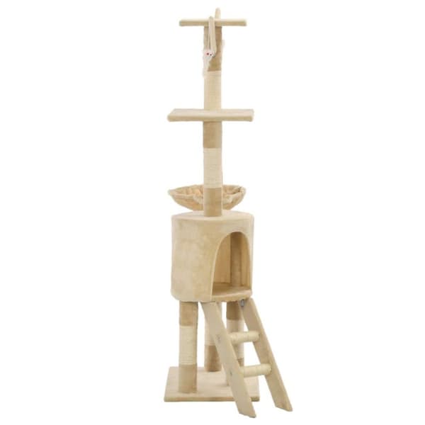 vidaXL Katt Klösträd med klöspelare i sisal 138 cm beige
