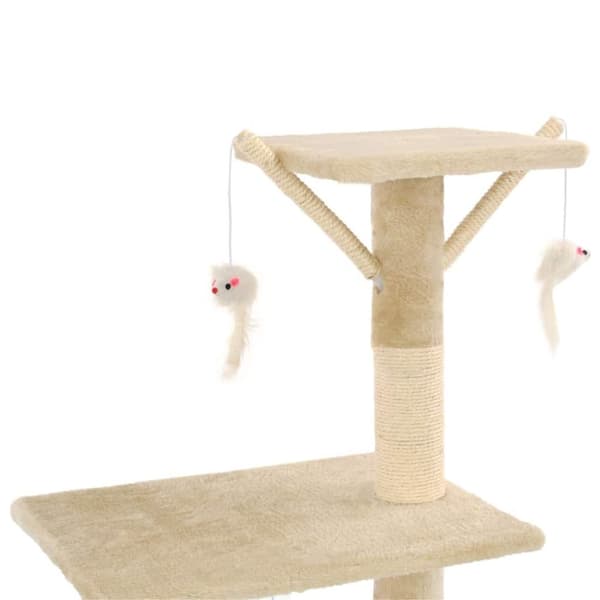 vidaXL Katt Klösträd med klöspelare i sisal 138 cm beige